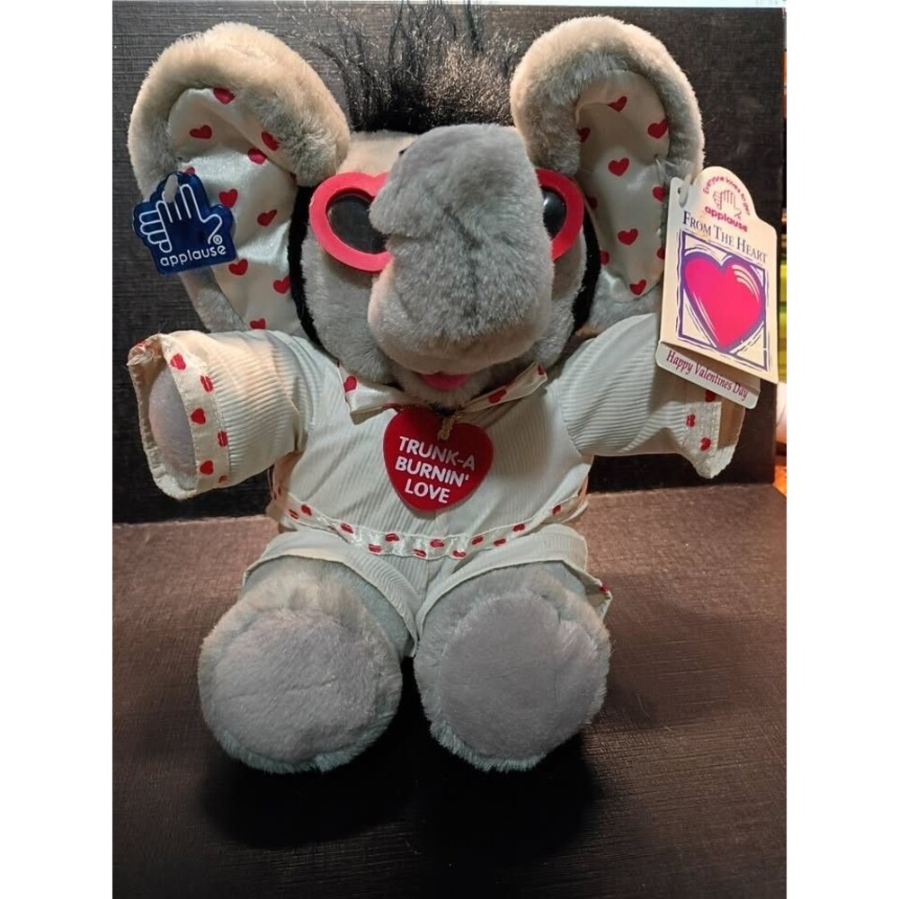 Vintage Applause Trunk-A Burning Love Elvis Elephant Plush HTF Heart Sunglasses